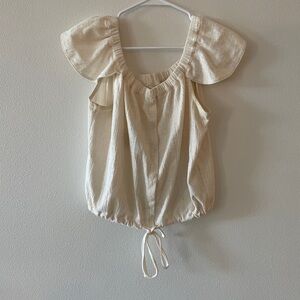 Madewell Cream Textured Blouse